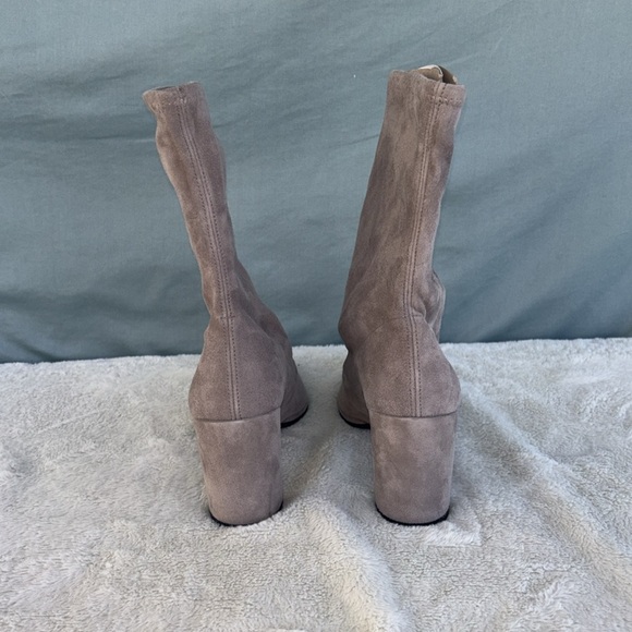 EUC Stuart Weitzman Yuliana 60 Stretch Suede Flannel Gray Boot Leather Size 9.5 - Picture 4 of 10